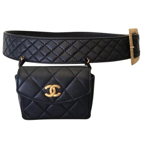 chanel classic belt bag black|chanel belt bag men.